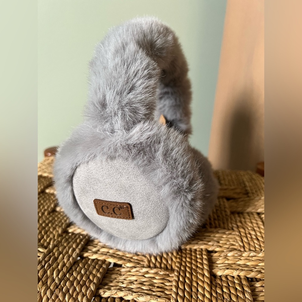C.C Soft Gray Furry Earmuffs, NWT